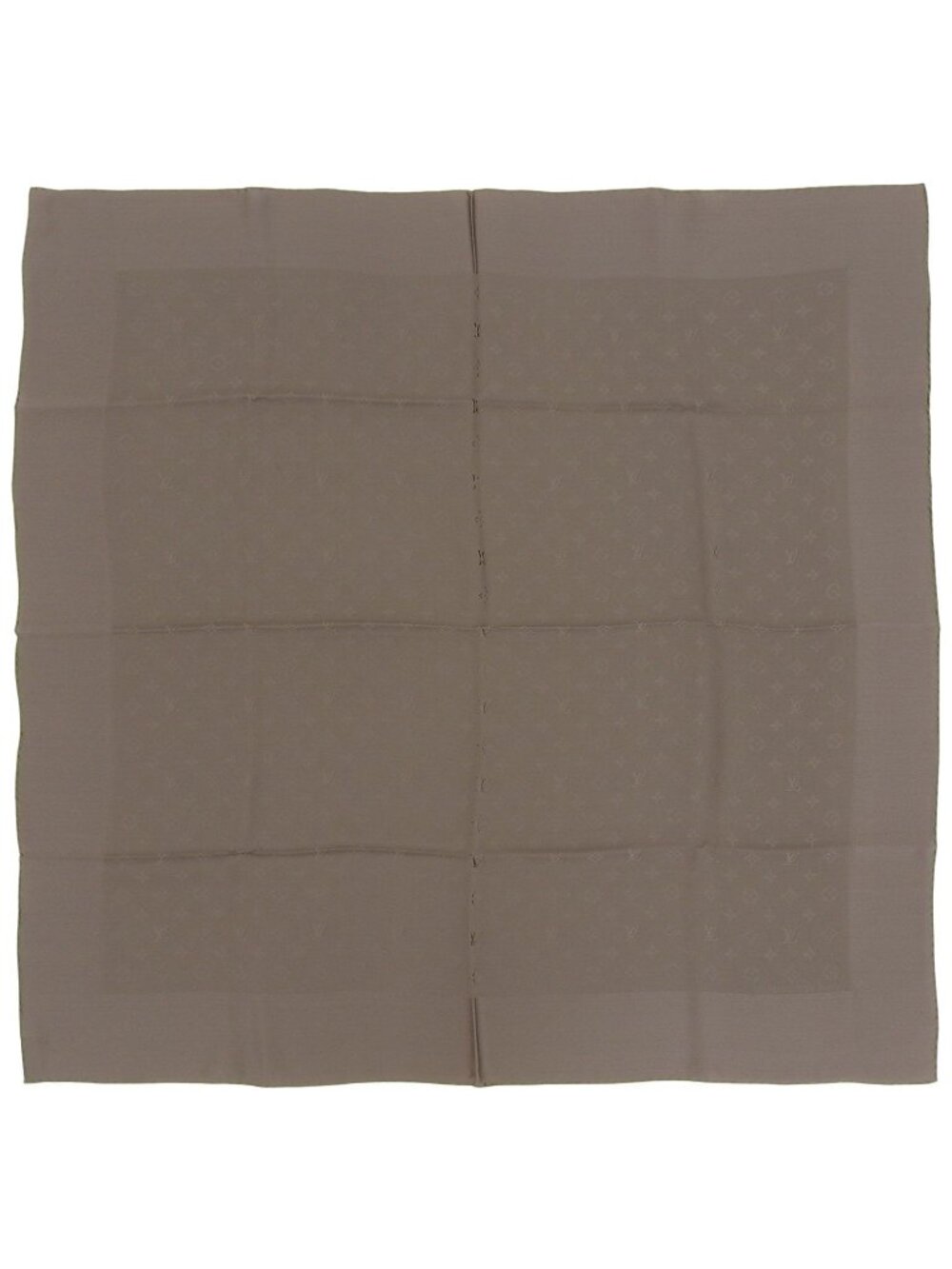 Louis Vuitton Carre Monaco Monogram Silk 100% Scarf Khaki